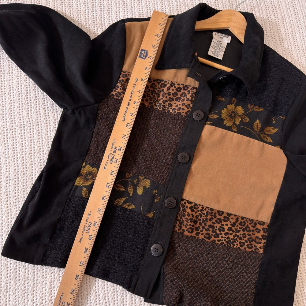Liz Baker Button Up Patchwork Leopard Whimsigoth … - image 5